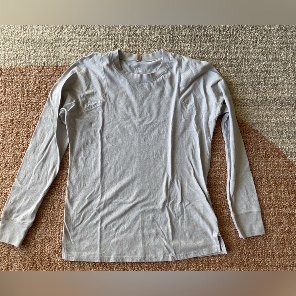 Lunya Light Grey Long Sleeve Sleep Shirt - Picture 1 of 5